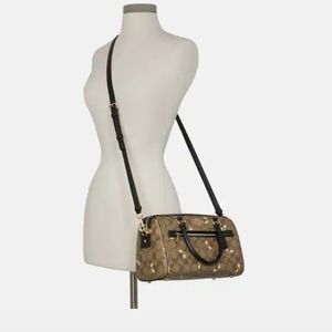 Coach Rowan Satchel In Signature Canvas With Bee Print